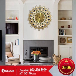 Đồng hồ trang trí đuôi công 01 50cm