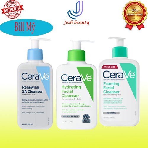 SỮA RỬA MẶT CERAVE da dầu Foaming Facial Cleanser/Hydrating Cleanser - sữa rửa mặt Cerave  355 473m