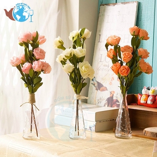COMBO 3 Bình bông lọ hoa thuỷ tinh 1 cành dáng Cây Thông-TẶNG KÈM DÂY DỪA TRANG TRÍ