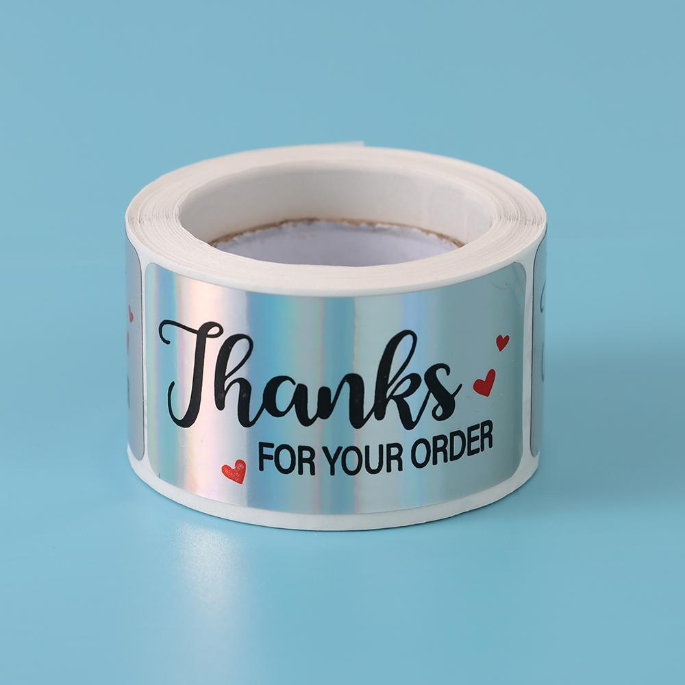 Cuộn 120 Miếng Dán Trang Trí In Chữ Thank You Độc Đáo Sáng Tạo