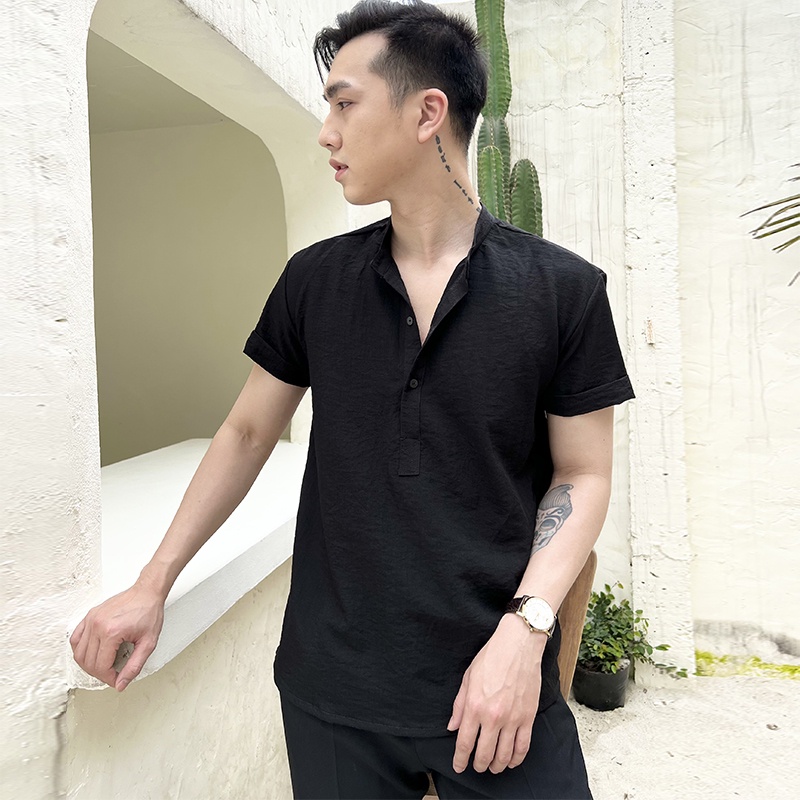 Áo sơ mi đũi tay ngắn cổ bẻ chất liệu cao cấp thoáng mát AUTOMAN A03