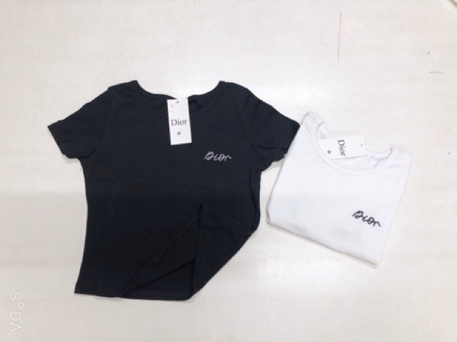 Áo crotop thêu chữ D .io vải zip cottong siêu có dãn