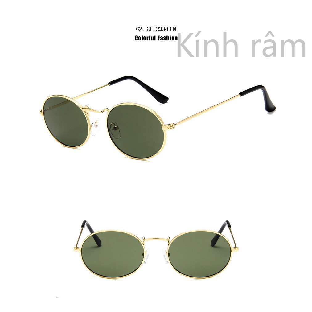 Kính mát tròng hình oval gọng thép không rỉ chất lượng cao