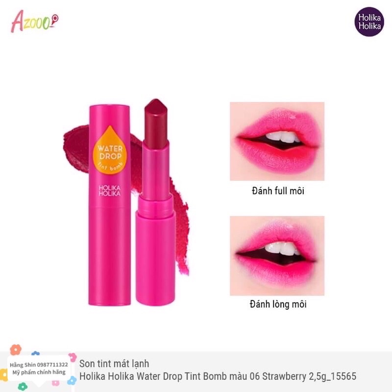 Son tint mát lạnh Holika Holika Water Drop Tint Bomb 2,5g | BigBuy360 - bigbuy360.vn