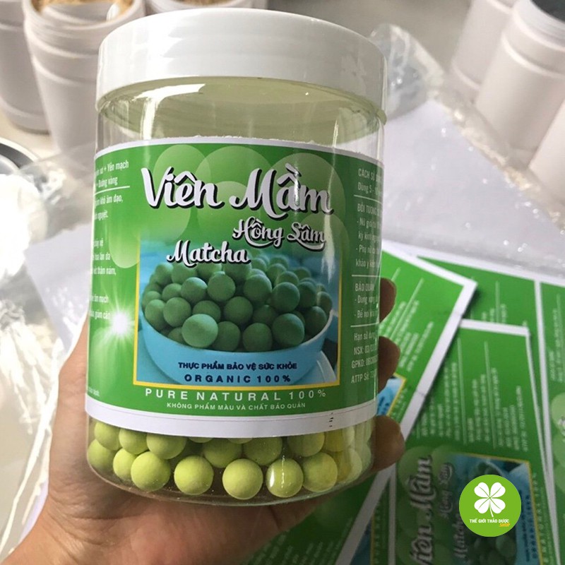 500gr viên mầm đậu nành hồng sâm matcha tăng vòng 1, đẹp da, tăng sinh lý nữ có giấy chứng nhận ATTP TD937