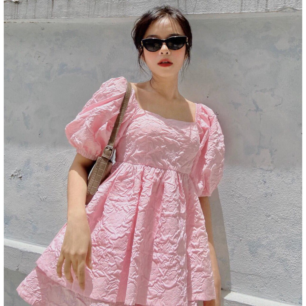 SET THIẾT KẾ BABYDOLL DẬP NỔI( 3 MÀU: TRẮNG/ ĐEN/ HỒNG)