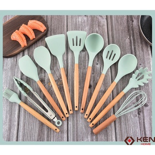 Bộ dụng cụ nhà bếp, nấu ăn làm bánh 11 món bằng silicone chịu nhiệt cao