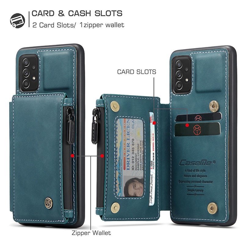 Ốp Điện Thoại Da Kèm Ngăn Đựng Thẻ Khóa Từ Tính Cho Samsung A72 A52 A71 A51 4G Samsung Note 20 Ultra Note 10 Pro Note 9 Samsung A21S
