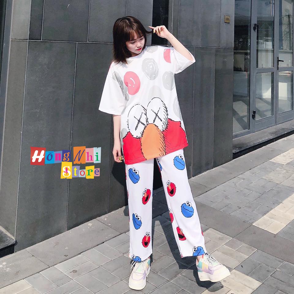 Quần Hoạt Hình Dài Ống Rộng Kawaii Cartoon Pant Oversize Ulzzang Unisex - MM