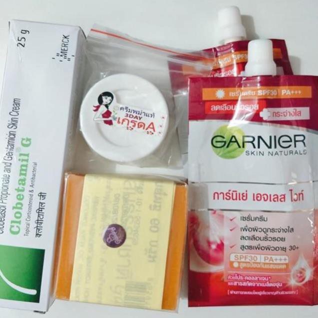 combo BỘ  MỤN - NÁM - TÀN NHANG CLOBETAMIL G + KEM GARNIER ĐỎ CAO CẤP- BẤT CHẤP CẢ DA NHẠY CẢM. .