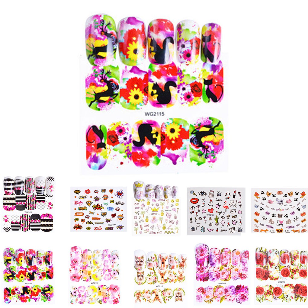 [Hàng mới về] Miếng dán trang trí móng tay nghệ thuật họa tiết đa dạng thời trang