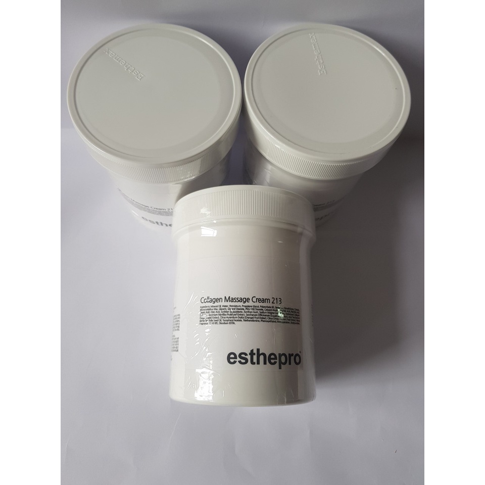 Kem Collagen Massage Cream 213 1000ml Esthepro chính hãng cho Spa chống lão hóa đẩy lùi nếp nhăn sáng da cân bằng độ ẩm.