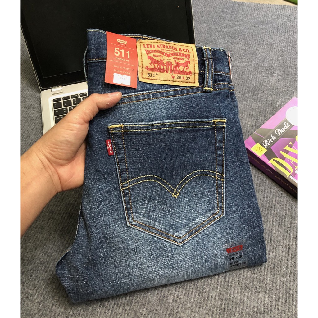 Quần Jean nam Lv 511 cambodia (Form ống đứng Slimstrecth ,ống quần 17cm đến 19m,chất vải co dãn)-779