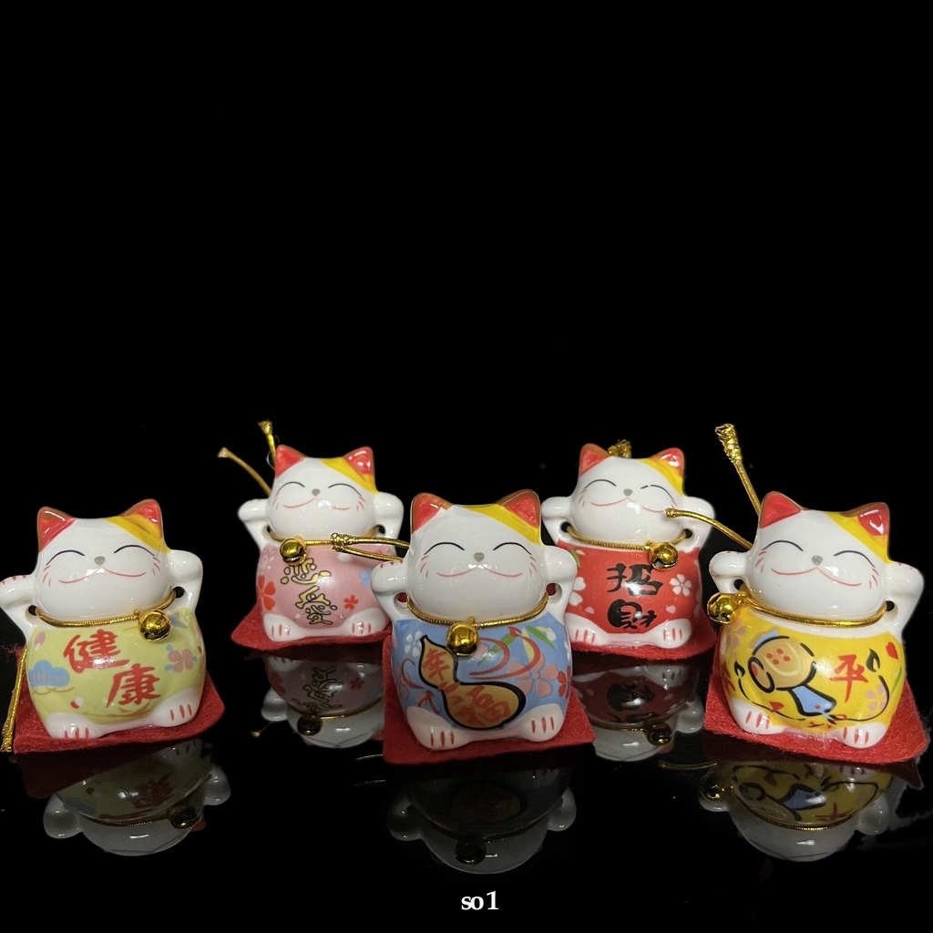 Mèo sứ bộ 5 con nhiều mẫu mã đa dạng - phật giáo tuệ quang