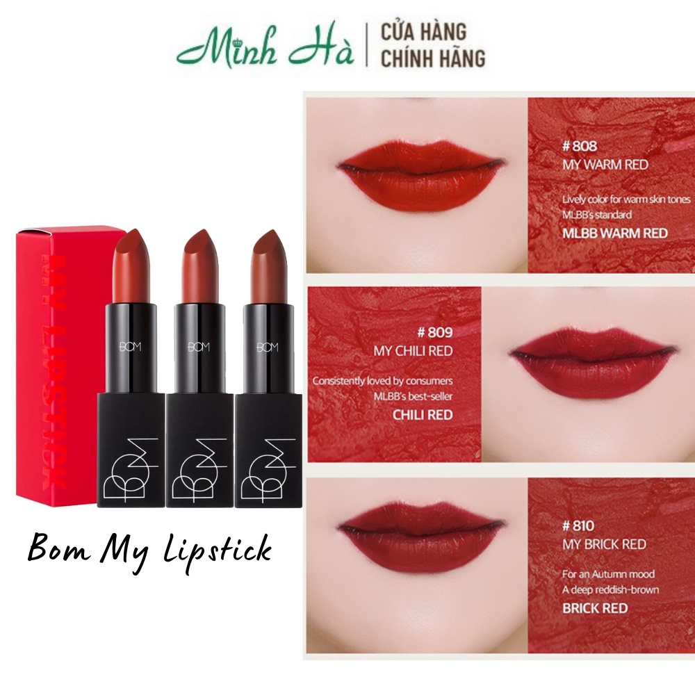 Son Bom My Lipstick 3.5g chất son lì mịn cho đôi môi rạng rỡ