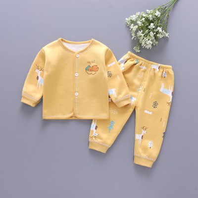 Bộ đồ đi chơi Baby plus nhung sữa lụa quần áo đi chơi thu đông 0-1 tuổi bộ đồ bé trai bé gái mặc nhà ấm áp