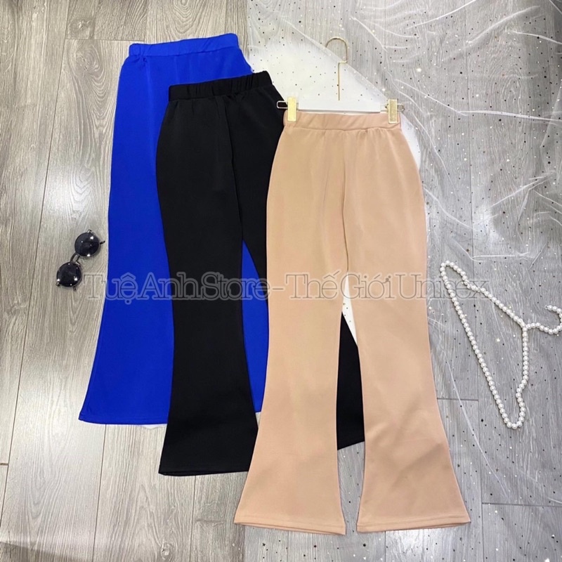 Quần Dài Nữ Ống Loe cao cấp CÓ TÚI From Chuẩn Hack Dáng - Quần Cạp Cao Ống Xoè size M L 38-68kg TUEANHSHOP