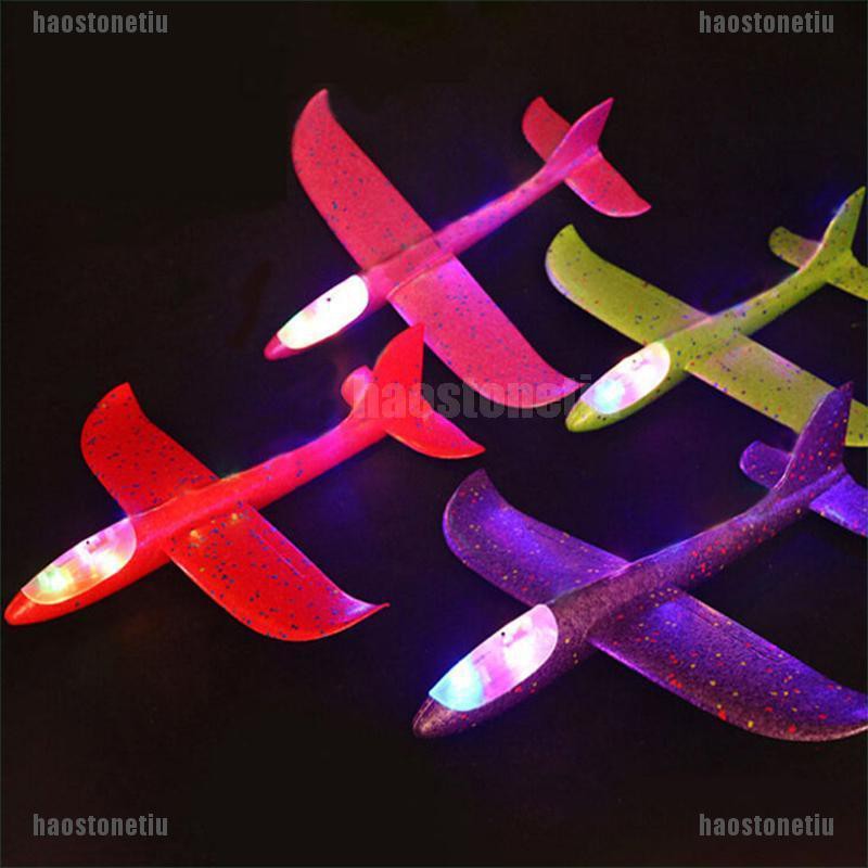 Máy Bay Đồ Chơi Dạng Ném Có Đèn LED 48cm DIY Cho Trẻ Em