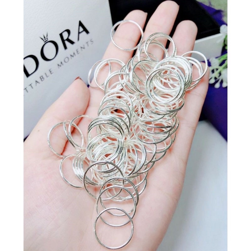 Nhẫn Tròn Trơn Bạc Trắng Nam Nữ Phong Cách Hàn Quốc 2022 LC Jewelry, Nhẫn Tròn Trơn Basic Cá Tính, Đơn Giản