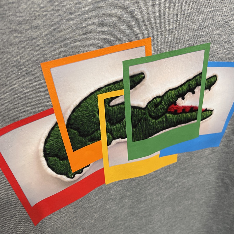 Áo Thun Cotton Ngắn Tay In Logo Lacoste Dành Cho Nam Và Nữ