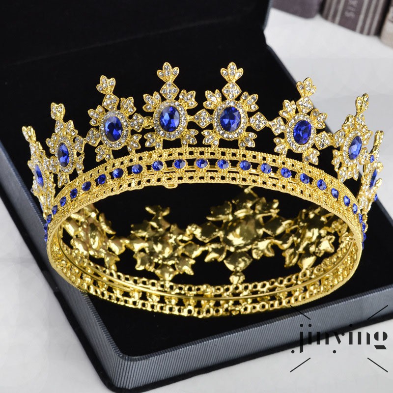 GETNOIVAS Vương miện đính đá Tiara lấp lánh cho lễ hội hóa trang hoàng hậu và vua hoặc tiệc cưới