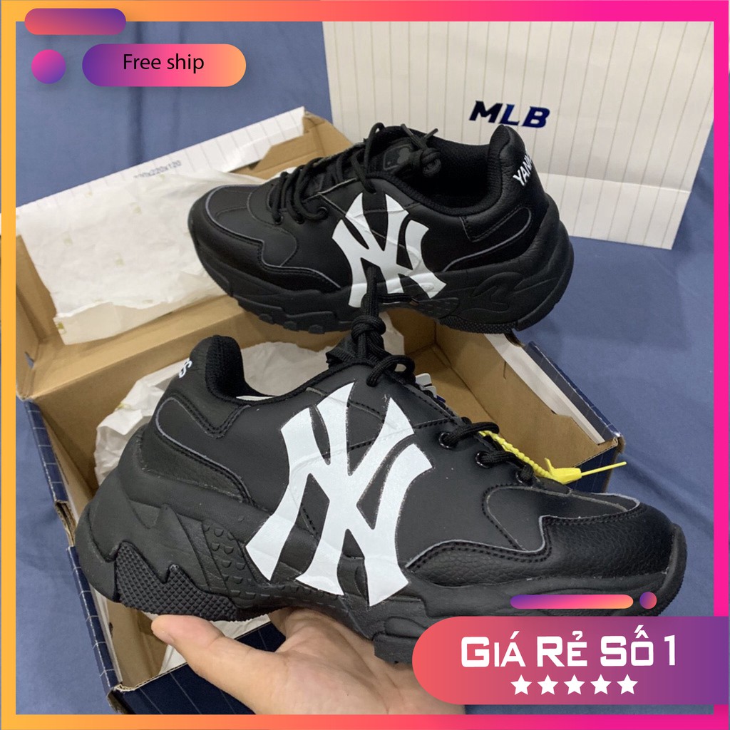 Giày thể thao nam - nữ YANKEES màu Đen NY màu đen cực chất, freeship toàn quốc đẹp mịn