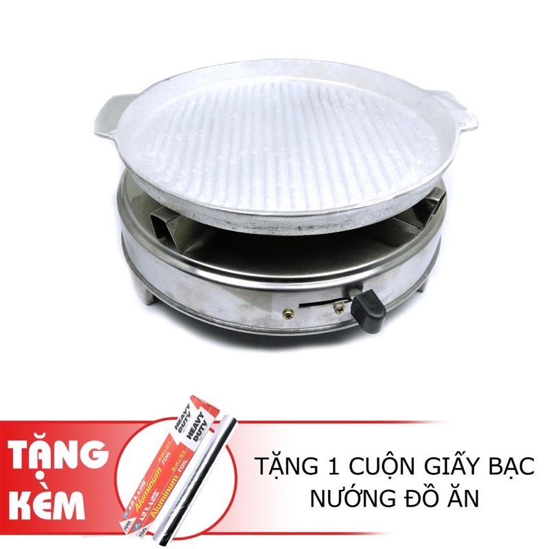Bếp cồn khô, chảo gang nướng tặng giấy bạc