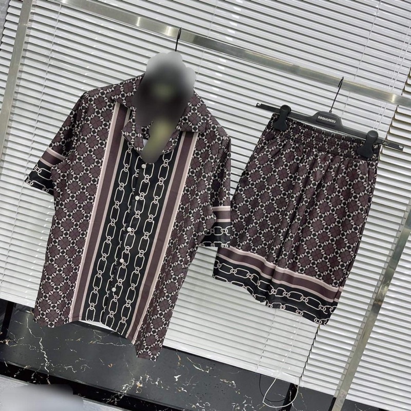 Set đi biển cổ bẻ 2227, Bộ hè nam pijama new hot trend