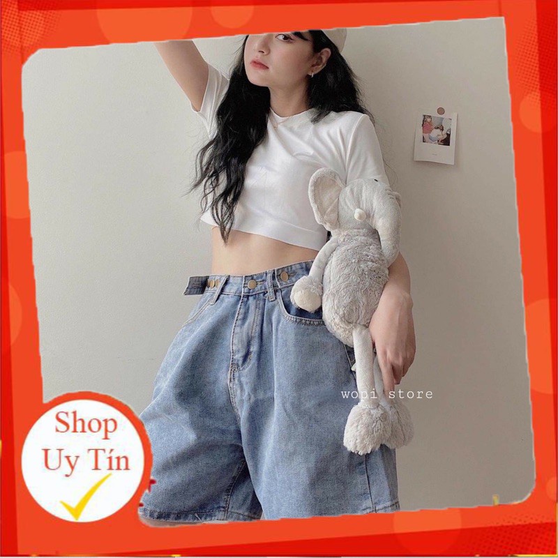 Quần Short Ngố Jeans Nữ Cao Cấp (2 Nút Cài Bên) đẹp chanh sả cho bạn tự tin đi chơi
