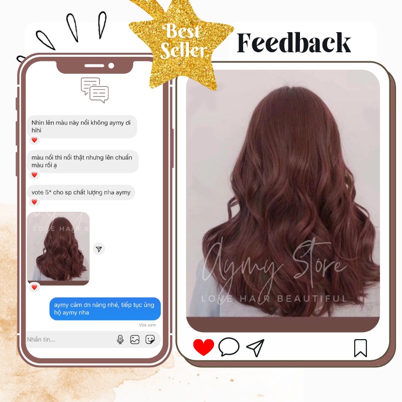 Thuốc nhuộm tóc nâu berry không tẩy tại nhà chính hãng AYMY