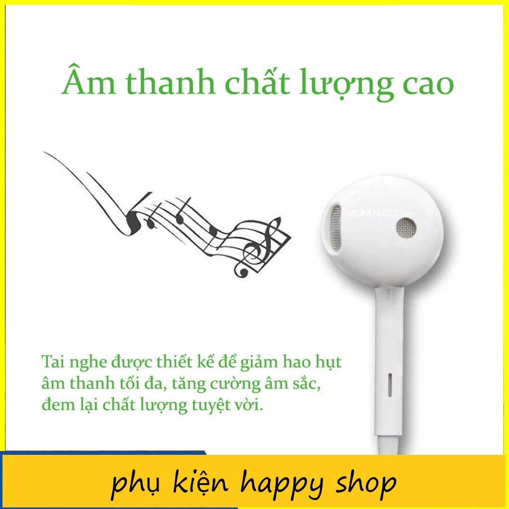 ''Gía Sốc'' Tai Nghe OPPO R11 Màng Trắng -  Âm Thanh Hay Bass Căng - Có Míc Đàm Thoại , Thoải Khi Đeo -  BH 12 Tháng..