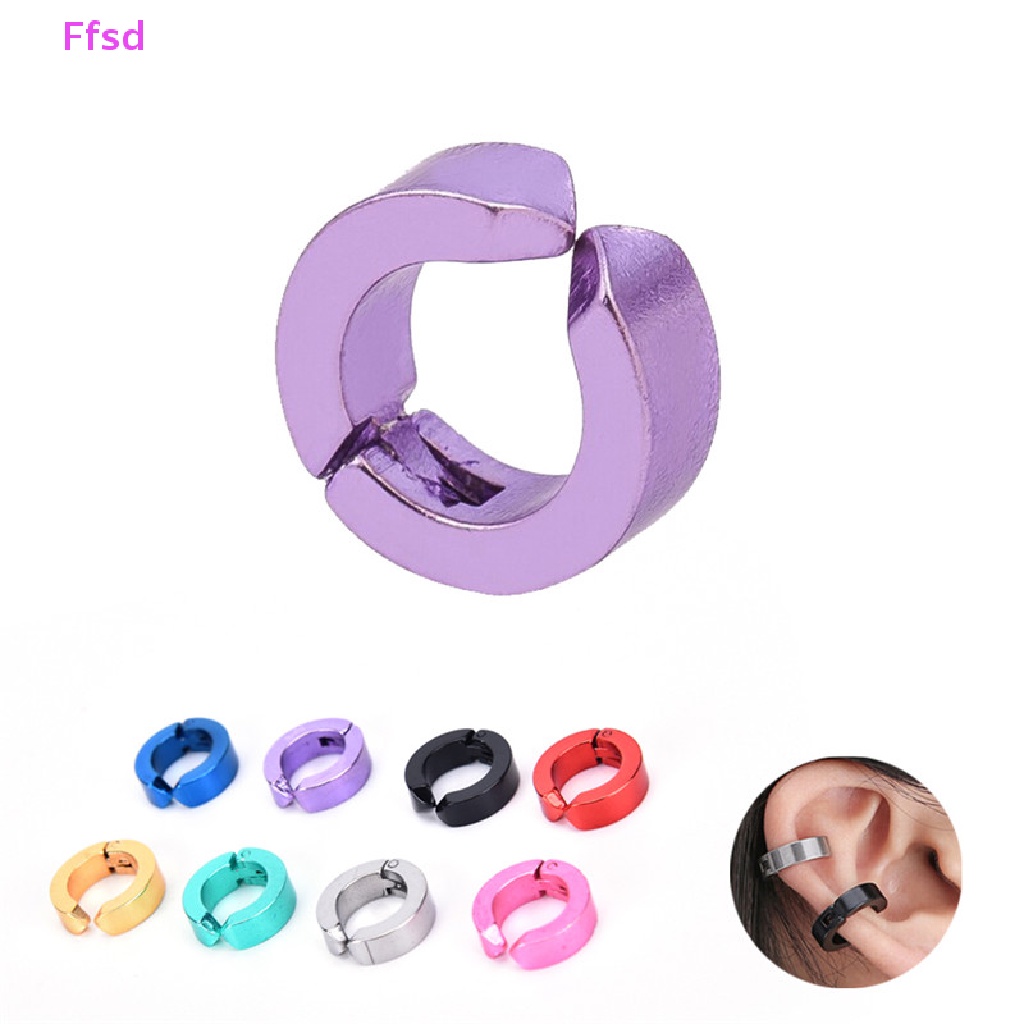 {Ffsd} Khuyên Tai Dạng Kẹp Bằng Thép Titan Không Cần Xỏ Khuyên Trang Sức Cho Nam Và Nữ Bán Chạy