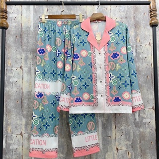 Bộ pijama dài hoạ tiết đỳ or xước cao cấp