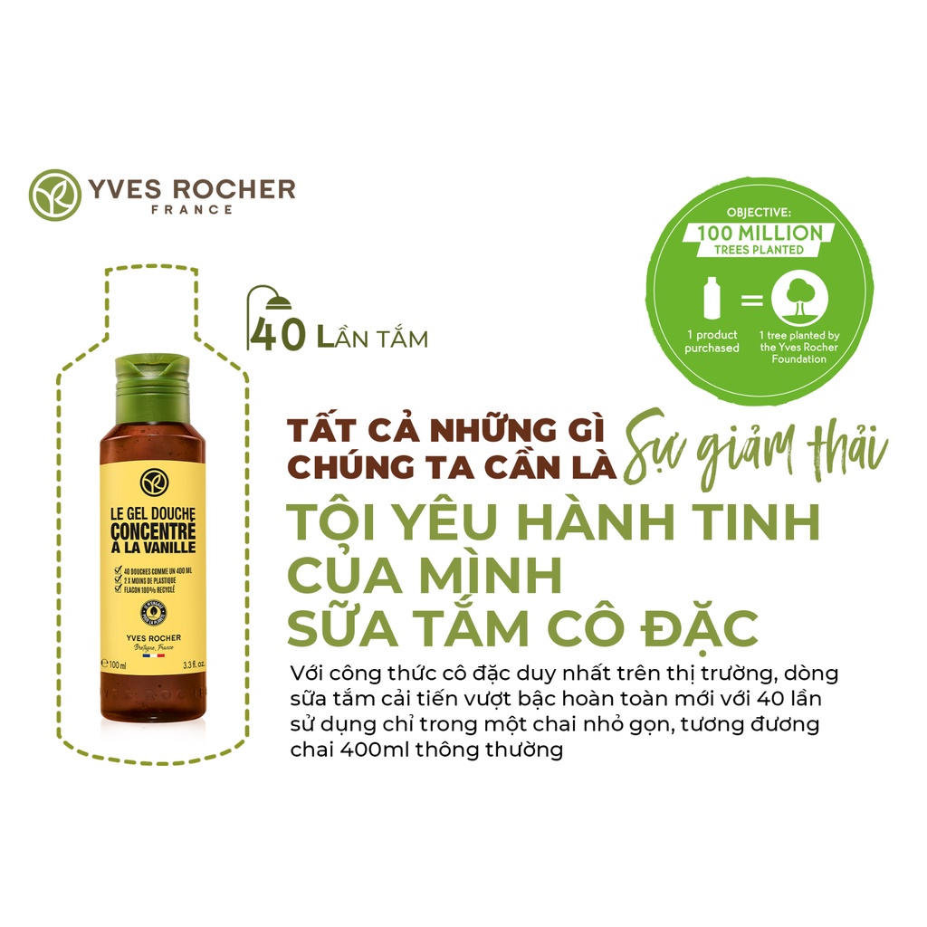 Gel tắm cô đặc hương Olive Yves Rocher Concentrated Shower Gel 100ml