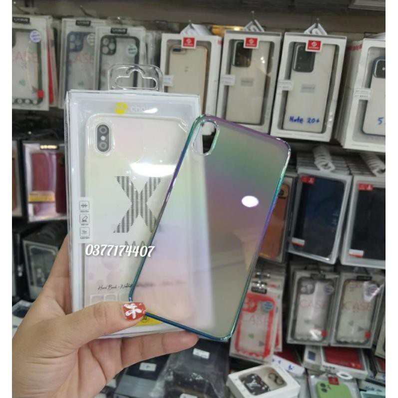 Ốp lưng trong ánh cầu vồng đổi màu cho iPhone 11, 11 Pro Max , 12 12 Pro, 12 Pro max, Xs Max viền vuông dẻo màu siêu đẹp
