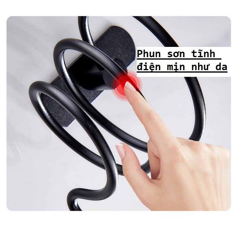 Giá treo máy sấy tóc, dụng cụ treo máy kiểu xoắn lò xo - Giá treo tiện lợi + Tặng keo siêu dính | BigBuy360 - bigbuy360.vn