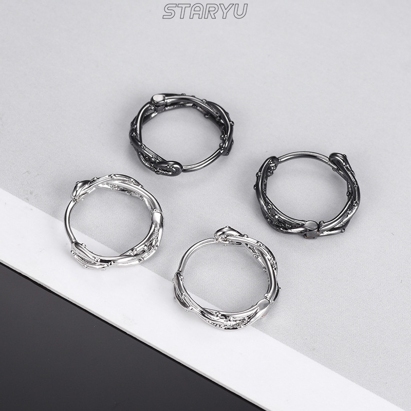 Bông Tai Bạc S990 Màu Đen/Bạc