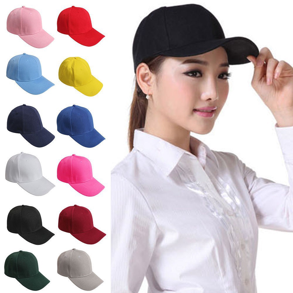 Mũ lưỡi trai che nắng ngoài trời có thể điều chỉnh màu trơn cho nữ
