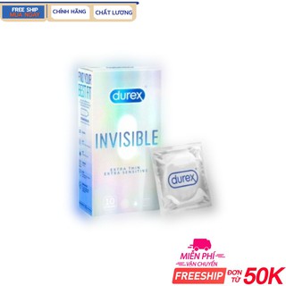 Bao cao su Durex Invisible Extra Thin Extra Sensitive 10 bao / Hộp