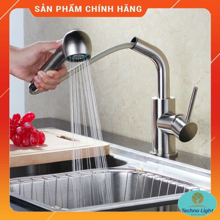 Vòi rửa chén, vòi rửa bát nóng lạnh dây rút KAGOL ⚡ HÀNG CHÍNH HÃNG- BH 5 năm ⚡