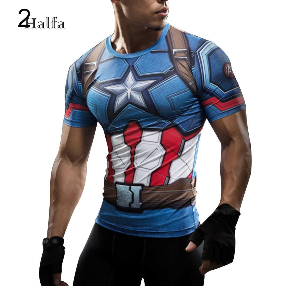 Áo thun tay ngắn in hình The Avengers Iron Man thời trang cho nam