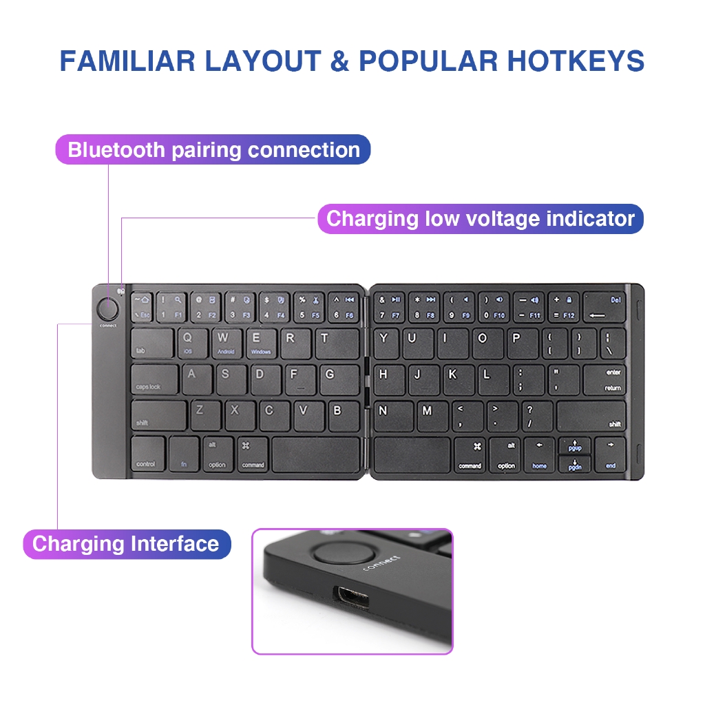 Bàn phím bluetooth không dây cho Android IOS Windows