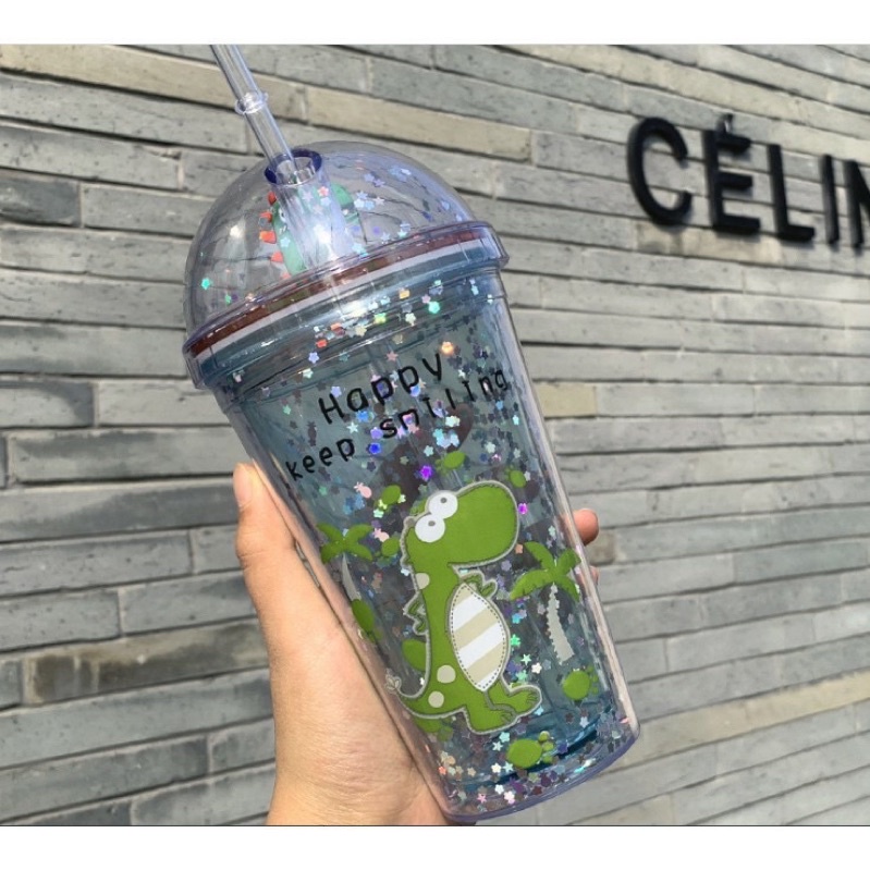 BÌNH NƯỚC KIM TUYẾN KHỦNG LONG DUNG TÍCH 800ml CỰC ĐẸP.phong