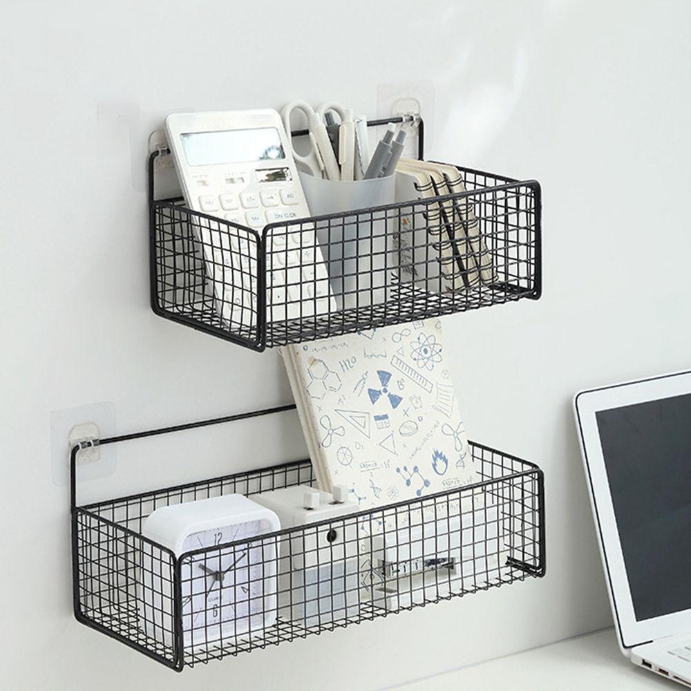 Giỏ Sắt Đựng Đồ Treo Tường Không Để Lại Dấu Vết Chống Rỉ Sét Sức Chứa Lớn