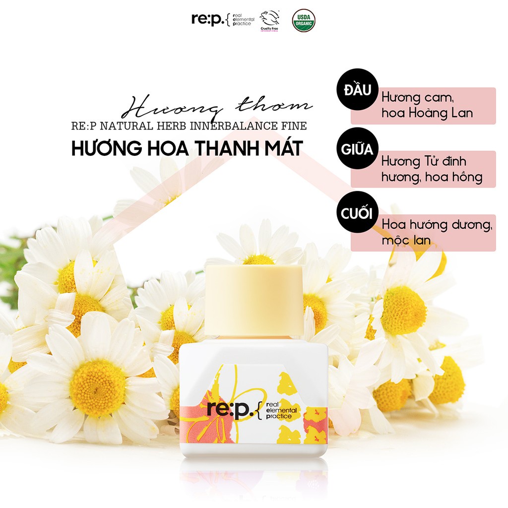 Nước Hoa Vùng Kín Rep Organic Lành Tính, An Toàn RE:P Natural Herb Innerbalance 5ml