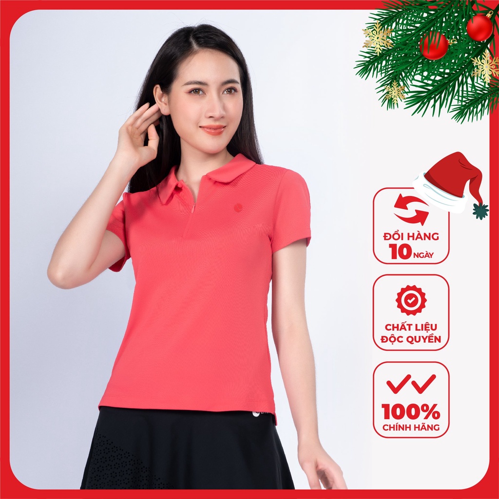 Áo Polo Nữ Livan Sport Cool Lux Màu Hồng Fiery Rose Thanh Lịch Chống Nhăn Nhàu Kháng Khuẩn Cao Cấp