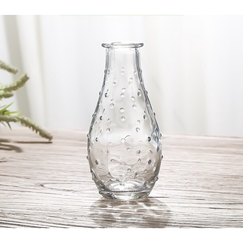 Lọ hoa thuỷ tinh decor nhỏ trắng phong cách hiện đại - trang trí nhà cửa