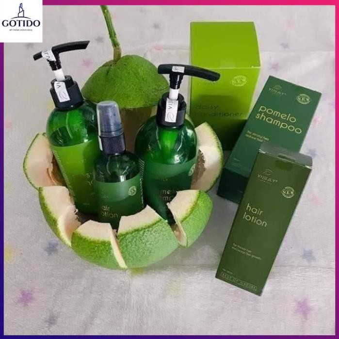 ComBo Bộ 3 Dầu Gội Trị Rụng Tóc + Dầu Xả Bưởi và Tinh dầu bưởi Vi Jully Cao Cấp