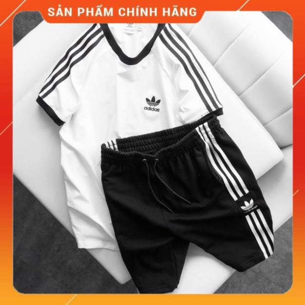 Bộ quần áo thể thao nam thun cao cấp, bộ adidas nam mùa hè cộc tay thun lạnh năng động tracksuit