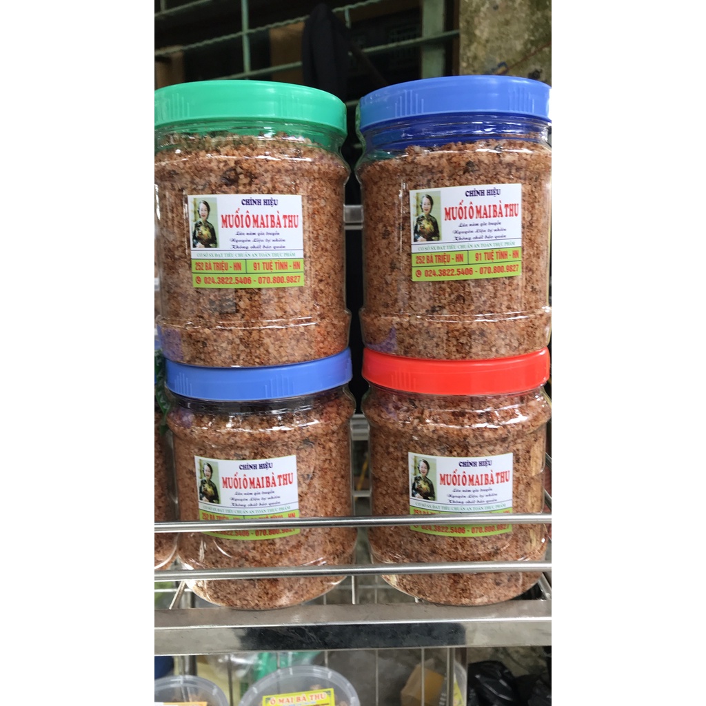 Hộp to đầy full muối ômai chính hiệu Bà Thu, chấm hoa quả siêu ngon, đặc sản Hà Nội (500 gam)